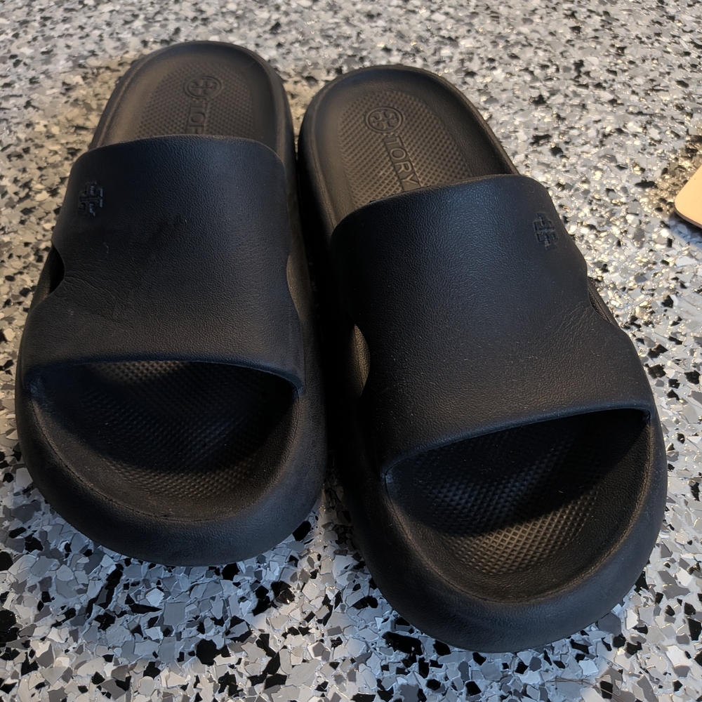 Tory Burch Sport Designer Black Foam Slide Sandal Size 6 Womens